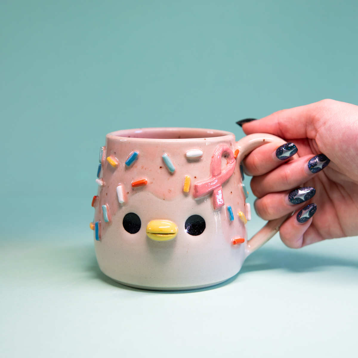 Octobre Rose - ligue contre le cancer - Tasse 400ml Recto Verso