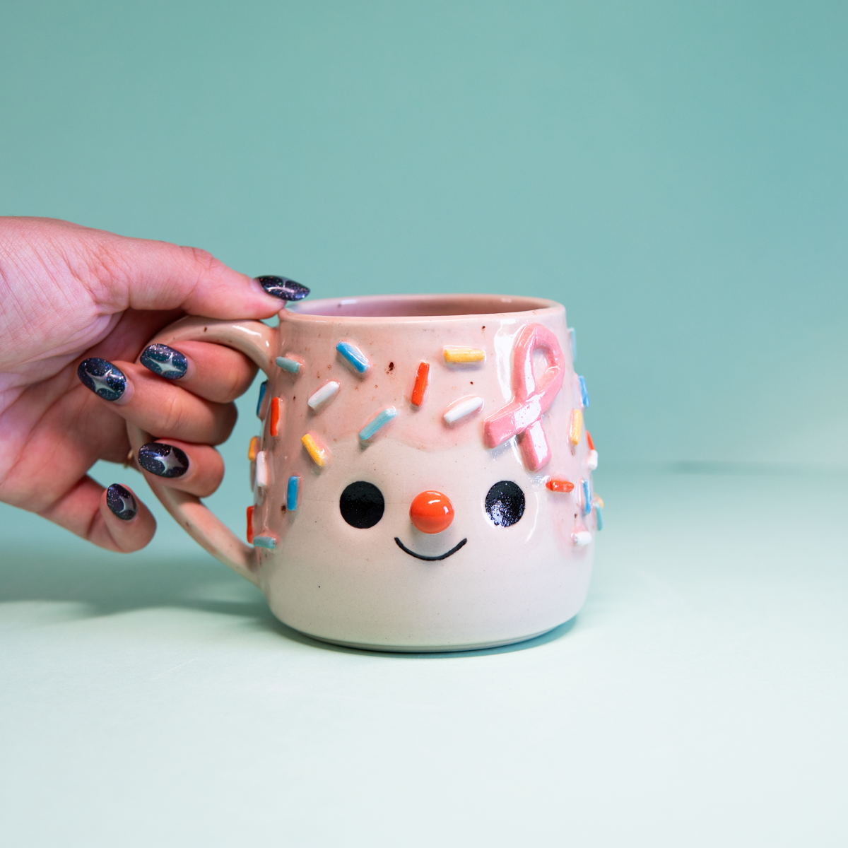 Octobre Rose - ligue contre le cancer - Tasse 400ml Recto Verso