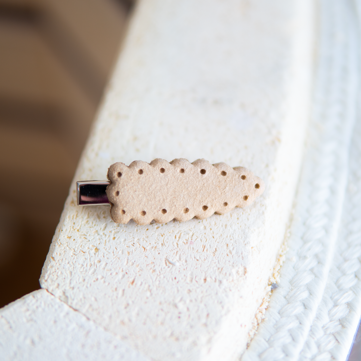 Biscuit - Barrette a cheveux ceramique