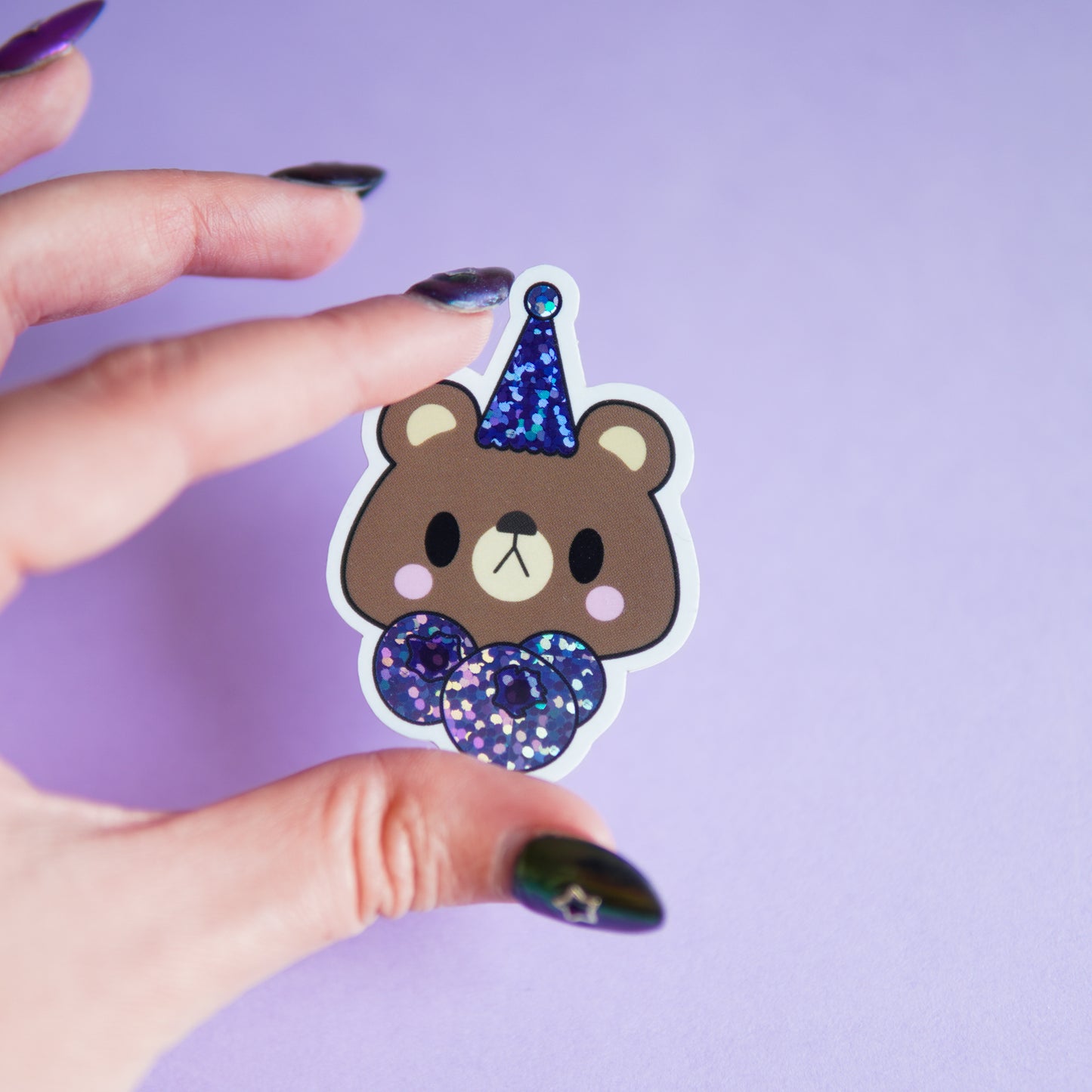 Sticker Ours myrtille festif