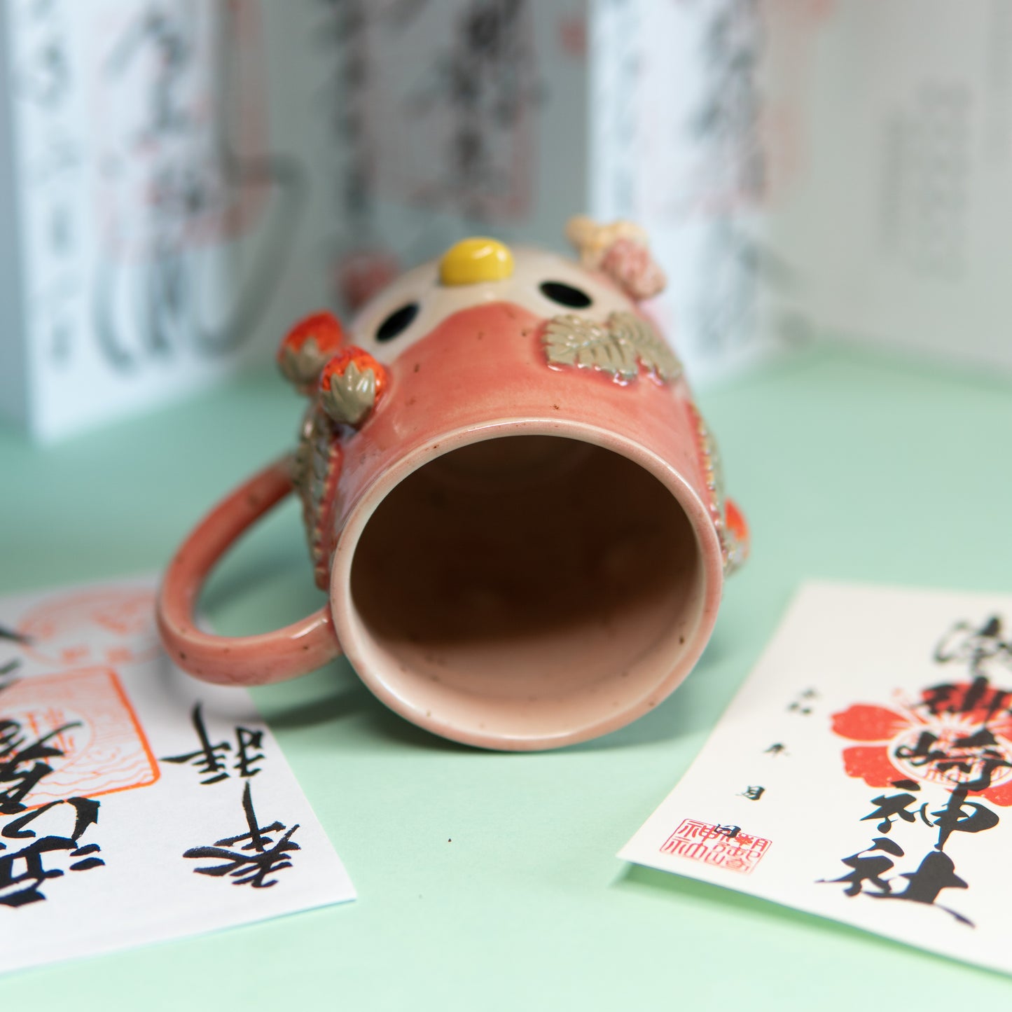 Lait et glace à la fraise - Tasse 450 ml - leger Défaut, prix réduit