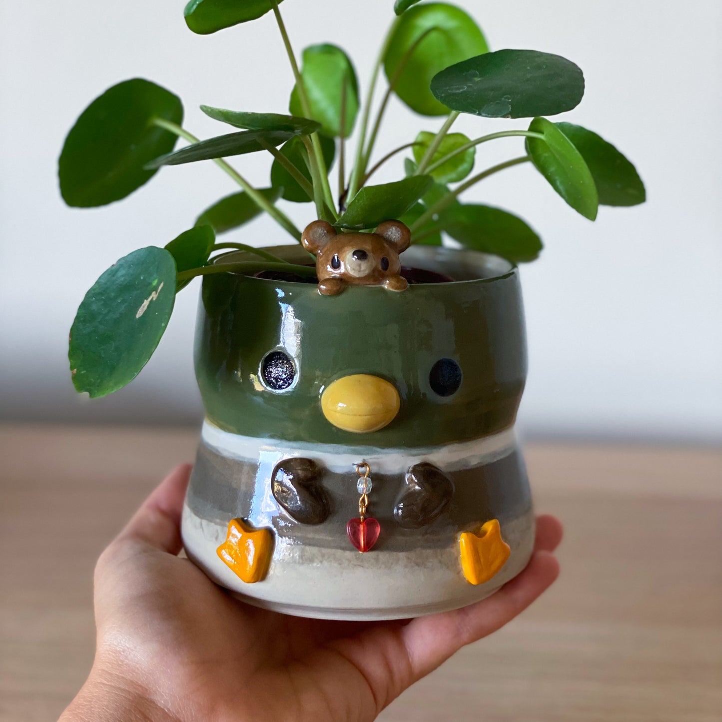 Colvert & ourson - Petit Pot de fleur