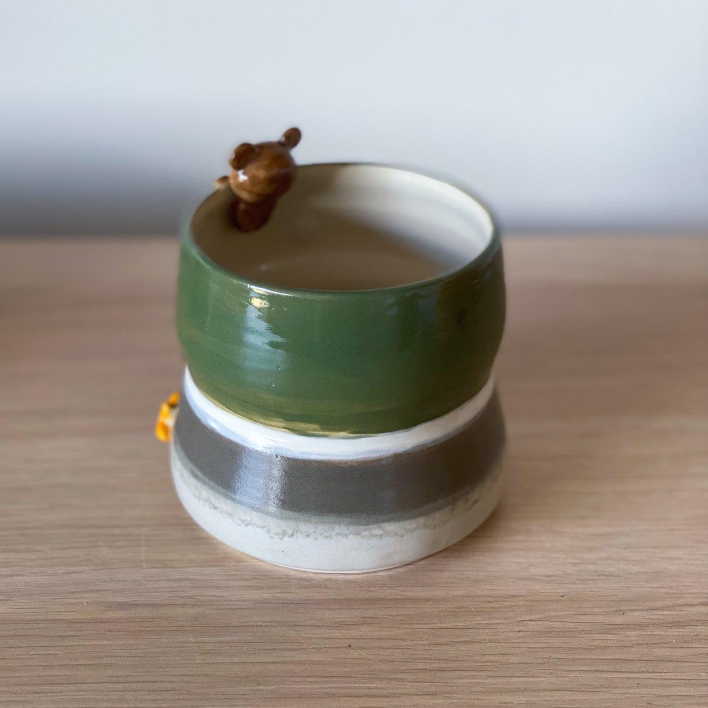 Colvert & ourson - Petit Pot de fleur