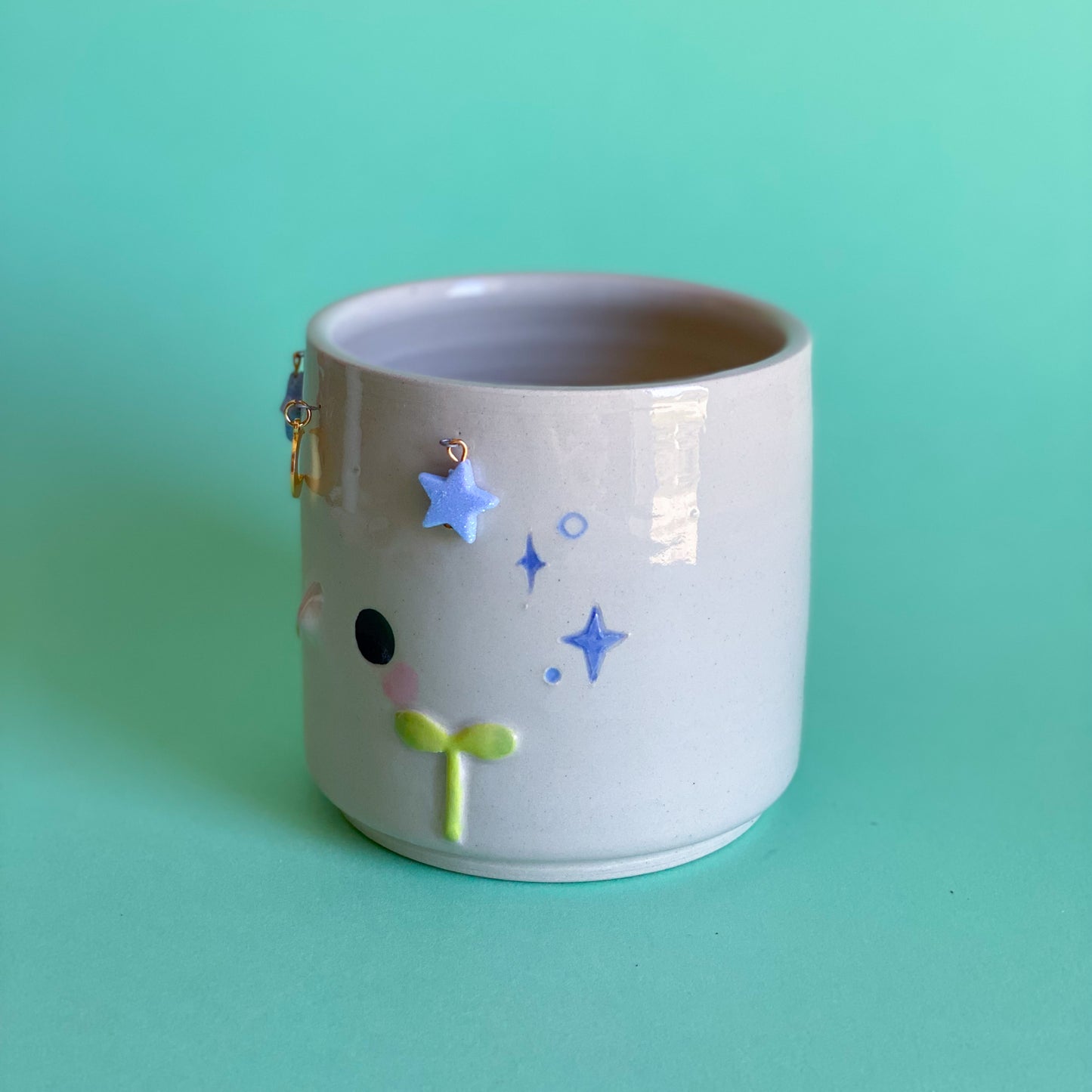 Jeune Pousse timide étoilée - pot de fleur
