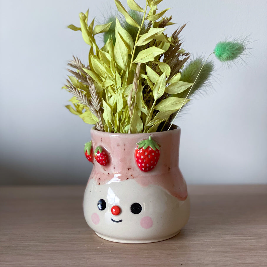 Fraises - Petit vase (non percé)