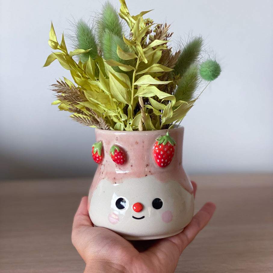 Fraises - Petit vase (non percé)