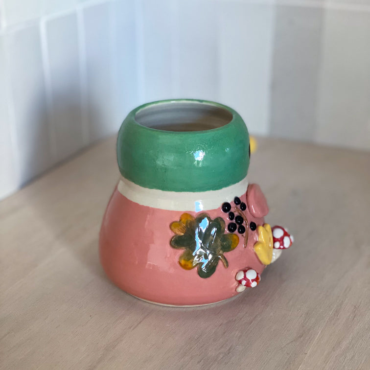 Canard Automnal - Vase non percé - DÉFAUT D'ÉMAIL