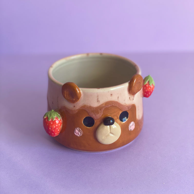 Ourson Fraises - Pot de fleur - Défaut