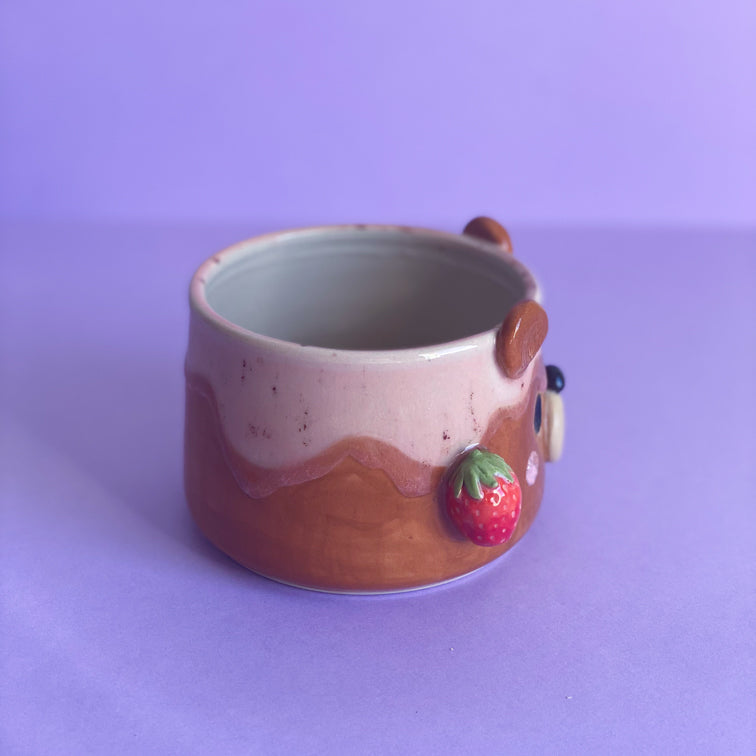 Ourson Fraises - Pot de fleur - Défaut