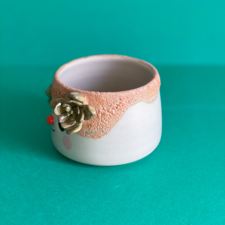 Succulente & coulure terre - Pot de fleur - Défaut