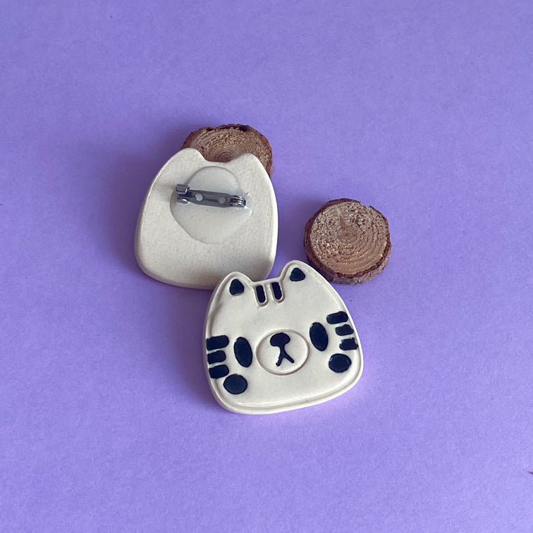 Chat noir & blanc - Broche