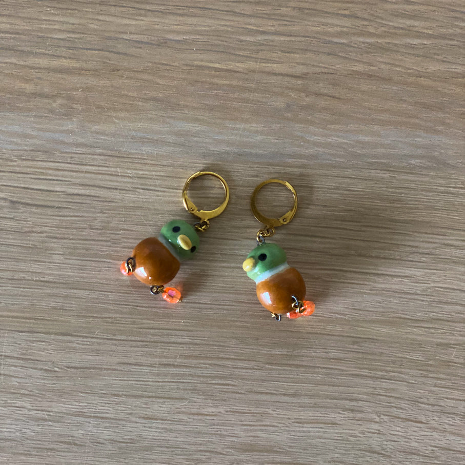 Canards colvert - Paire de boucles d'oreilles
