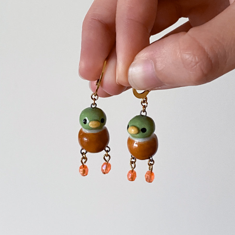 Canards colvert - Paire de boucles d'oreilles