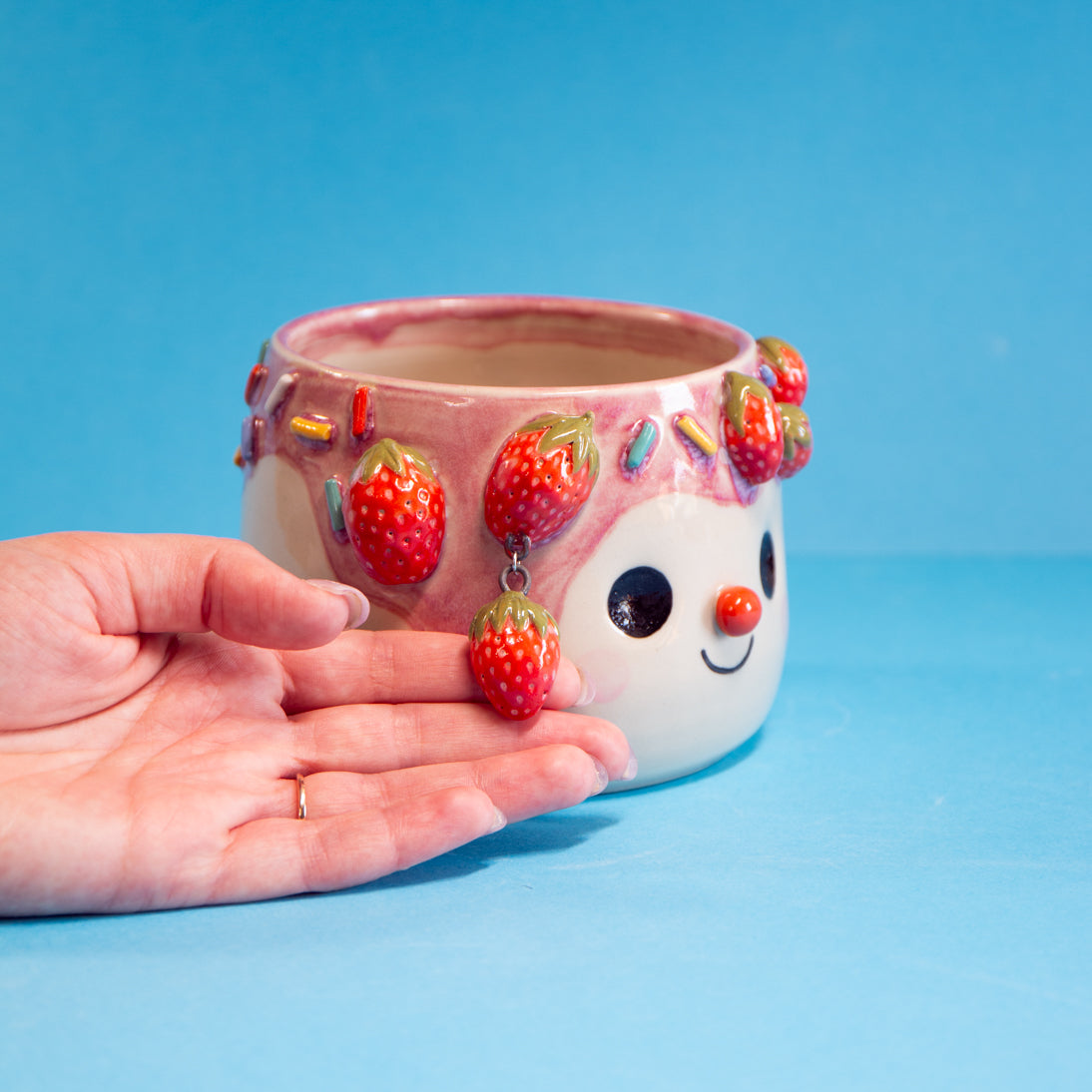 Fraise Suspendue & sprinkles - Pot de fleur