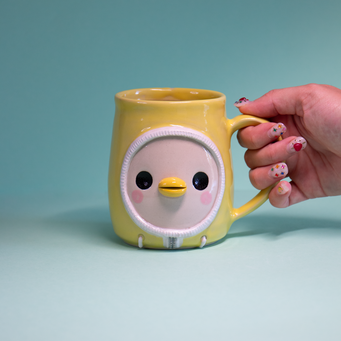 Ciré Jaune - Tasse 400ml Recto Verso - Leger défaut d'émaillage