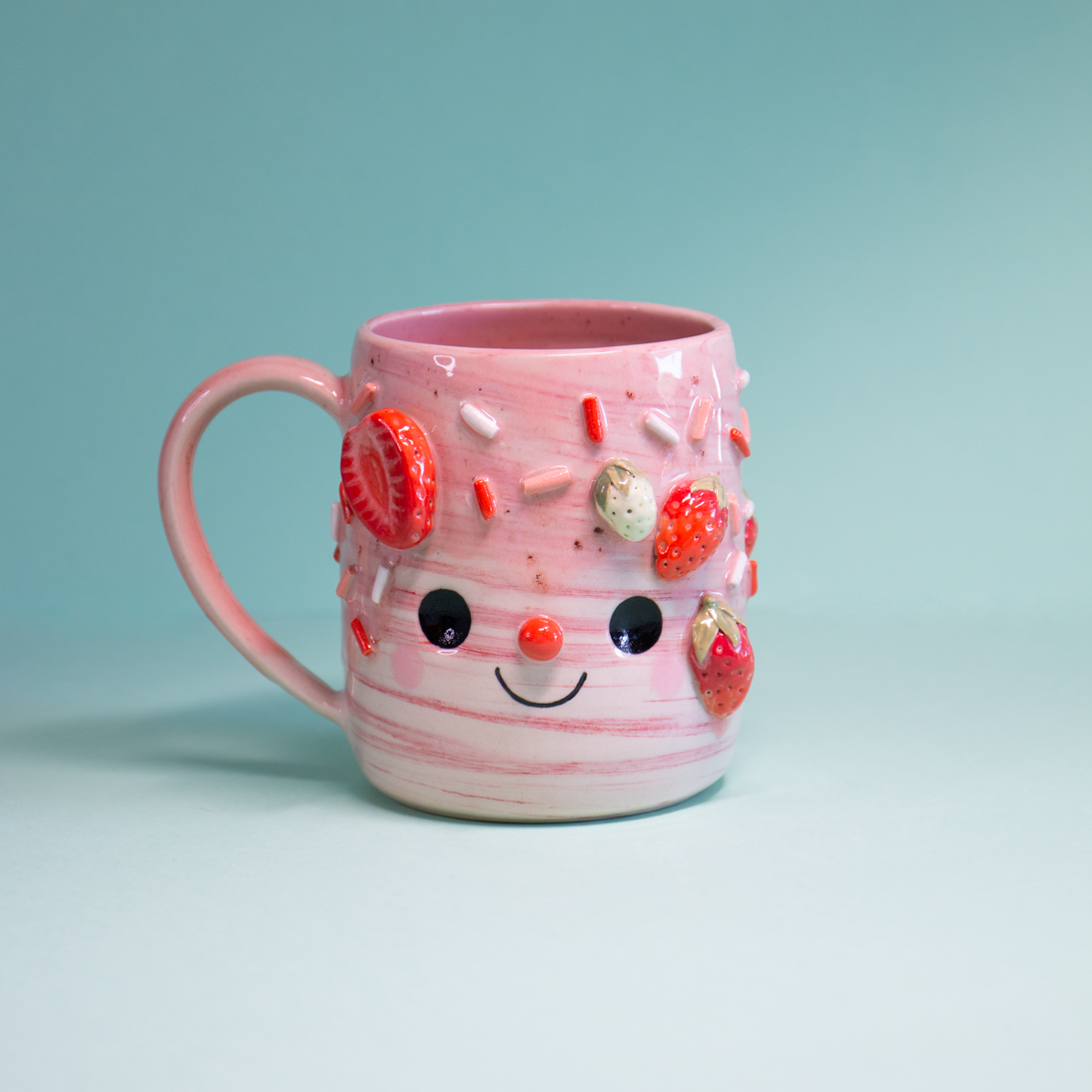 Marbré Fraises (Terre mêlée) - Tasse 450ml Recto Verso