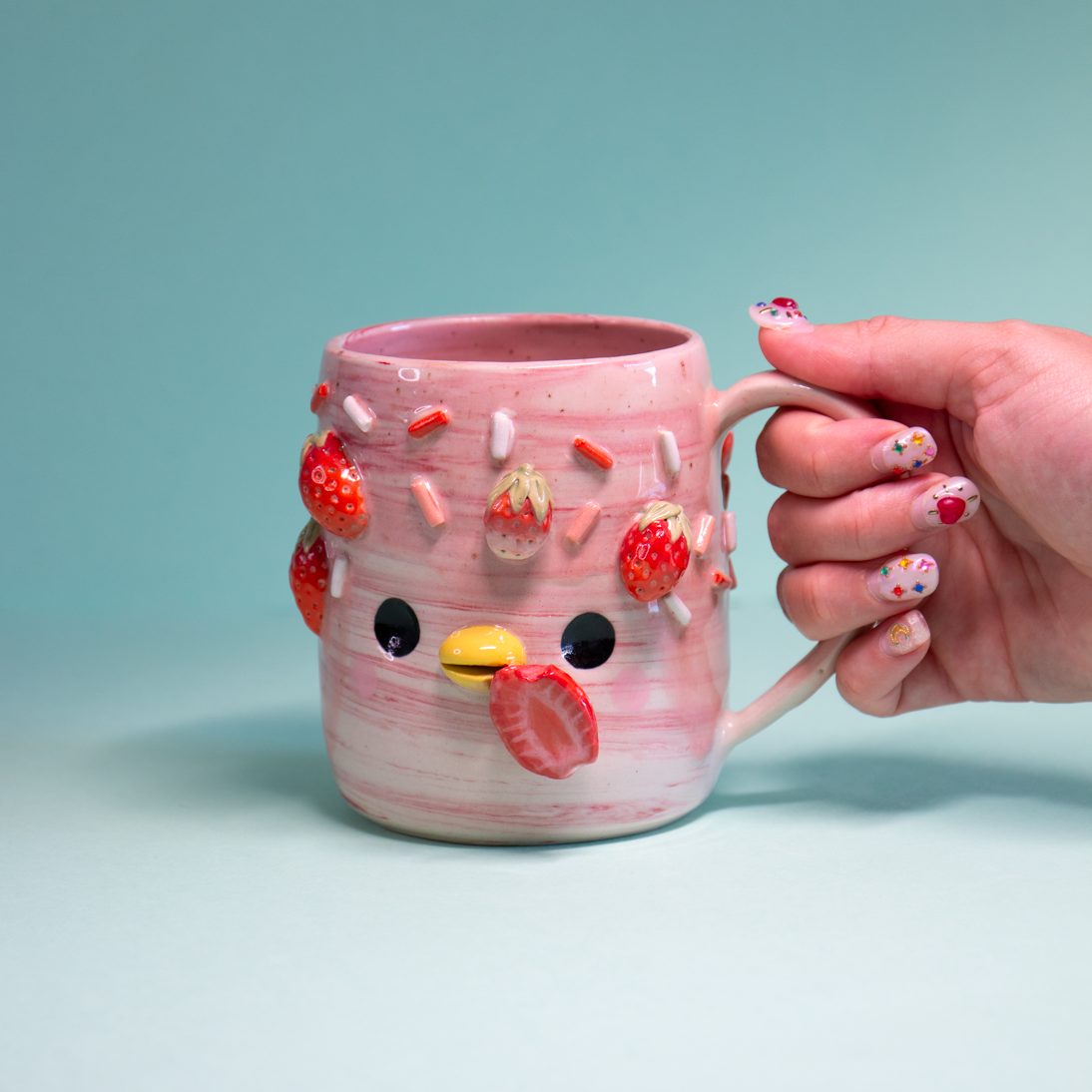 Marbré Fraises (Terre mêlée) - Tasse 450ml Recto Verso