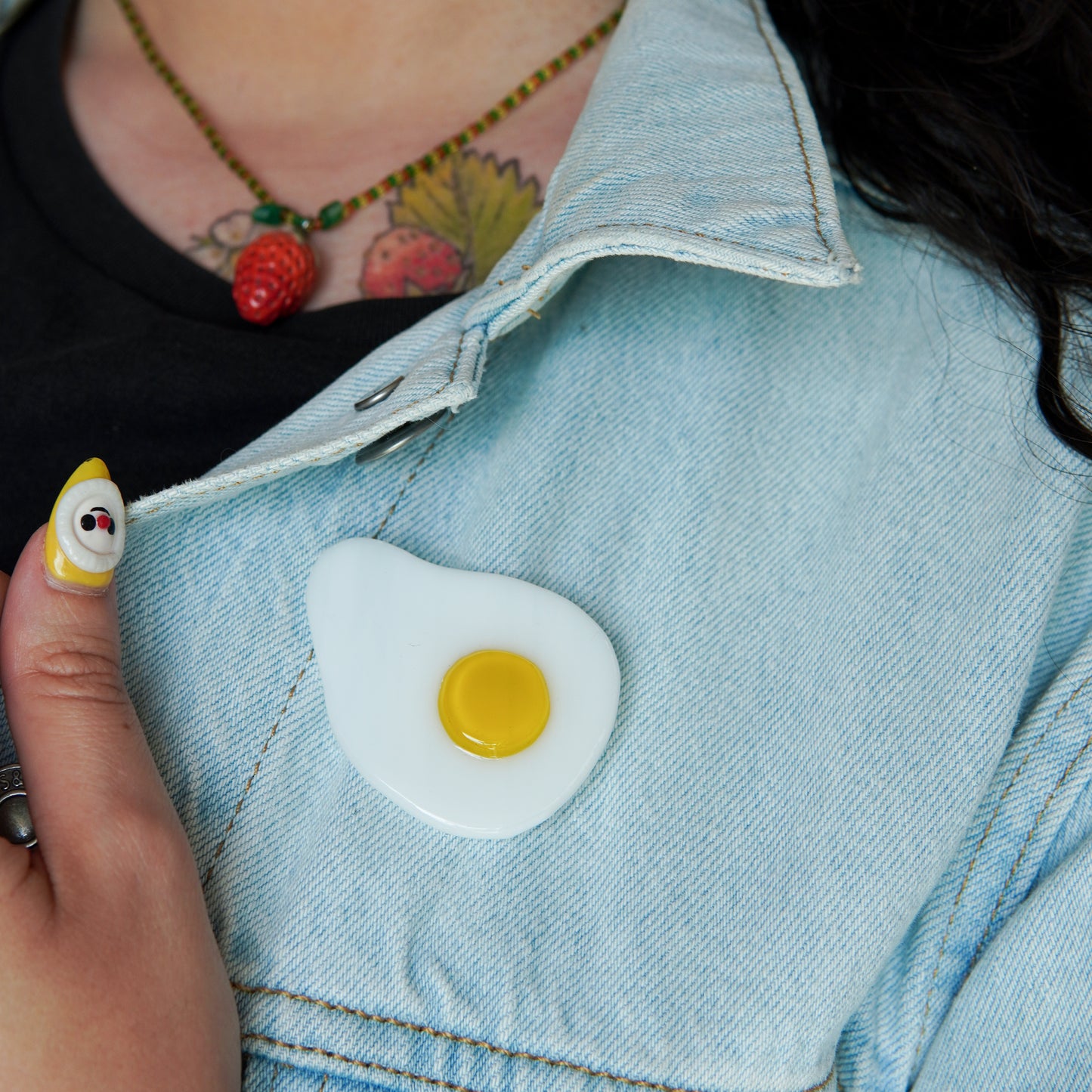Oeuf - Broche en verre fusion