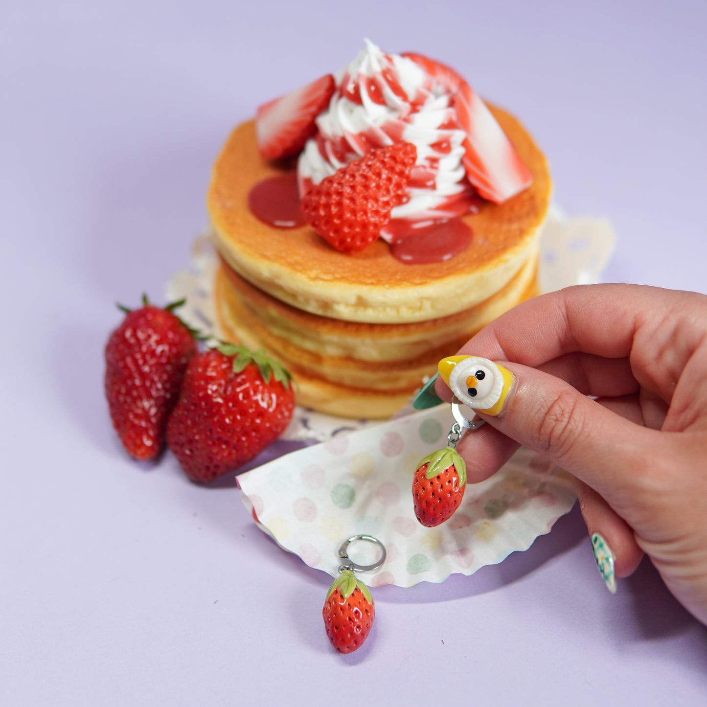 Fraises - boucles d'oreilles céramiques