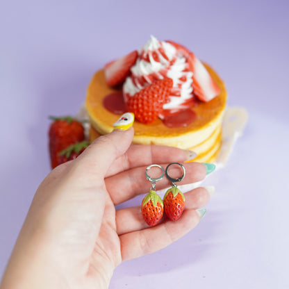 Fraises - boucles d'oreilles céramiques