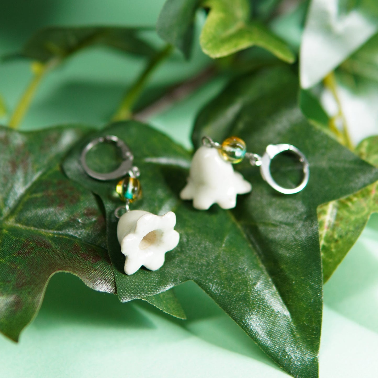 Muguet - boucles d'oreilles céramiques