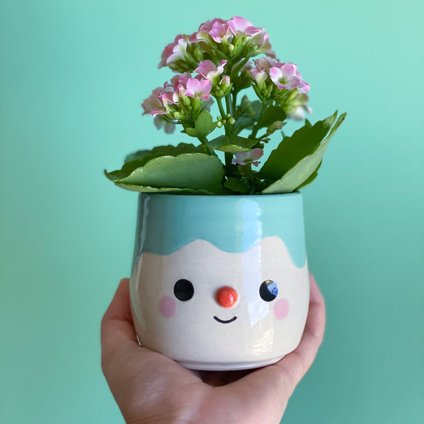 Coulure bleue - mini Pot de fleur