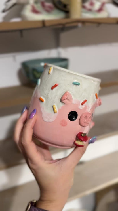 Cochon gourmand  - Pot de fleur drainé